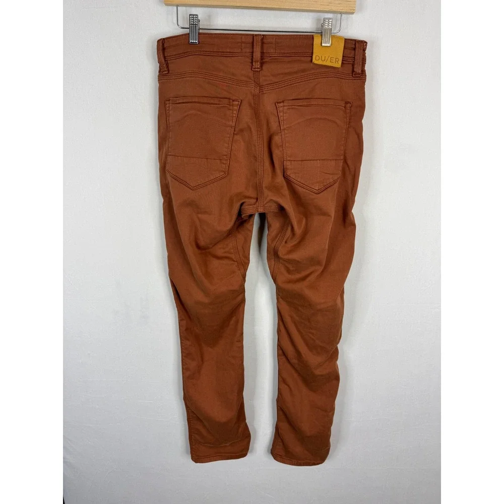 DU/ER N2X Relaxed Taper No Sweat Pant Rust‎ Brown Mens 31x32 Comfort Stretch